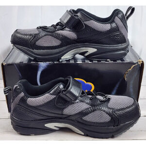 Dr. Comfort 'Endurance', Slip On, Hook & Loop Strap Black/Gray Men's Size 8.5W